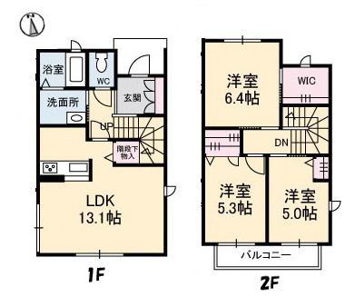 エスメゾン・オーブ(3LDK/1階)の間取り写真