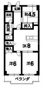 ホープス勝瑞(3DK/5階)の間取り写真