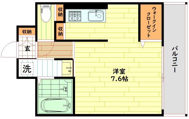 ウィスタリア京橋(ワンルーム/8階)の間取り写真
