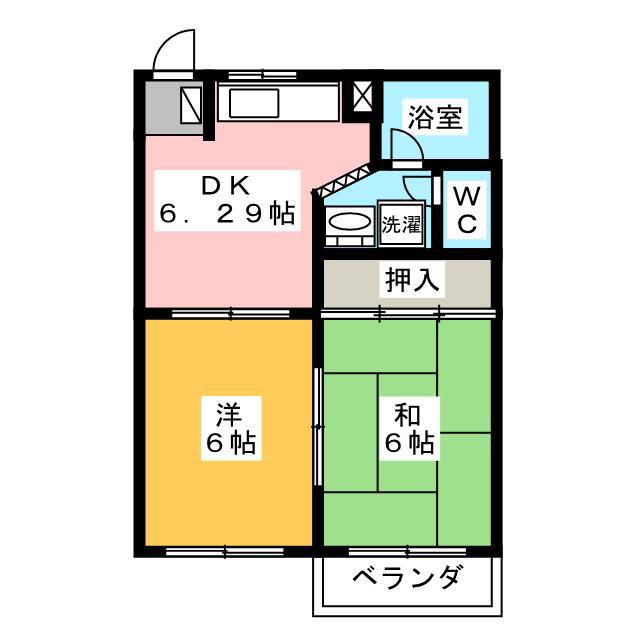 JOYII(2DK/1階)の間取り写真