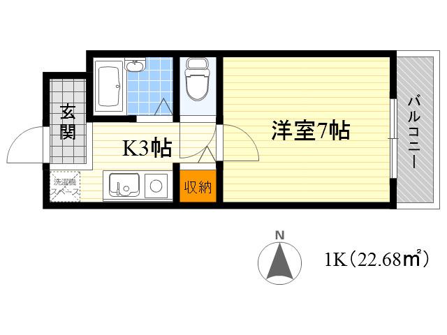 ベルビュー横堤(1K/5階)の間取り写真