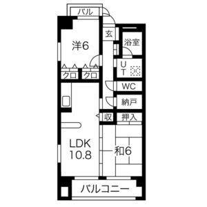 プランドールYAHEI(2SLDK/2階)の間取り写真