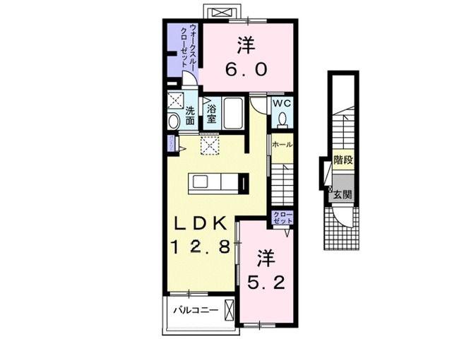 サクセスD(2LDK/2階)の間取り写真
