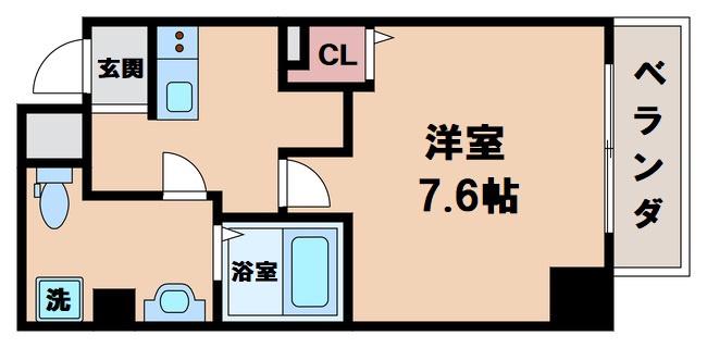 YOSHITOMI SANNOU(1K/6階)の間取り写真