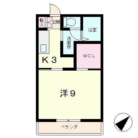 エフティーコート(1K/2階)の間取り写真
