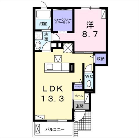 アルページュ(1LDK/1階)の間取り写真