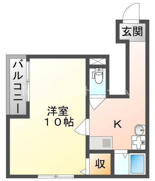 ヴァンベール垣内(1K/3階)の間取り写真