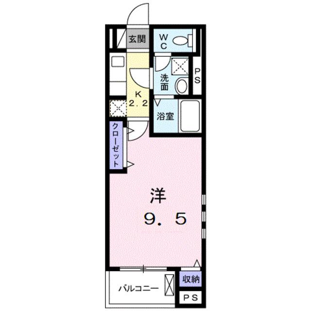ルミエール(1K/2階)の間取り写真