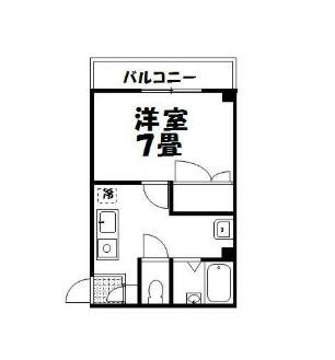 ラップウイング(1K/2階)の間取り写真