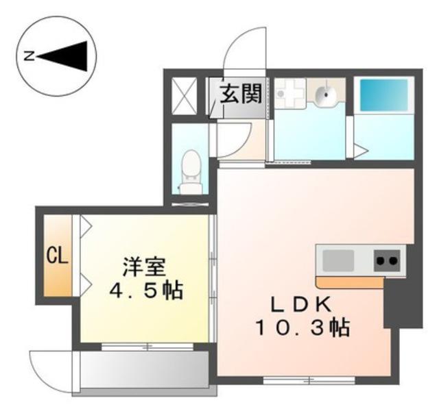 エイチ・ツーオー清水丘(1LDK/7階)の間取り写真