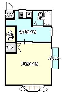 コーポラベンダー(1K/1階)の間取り写真