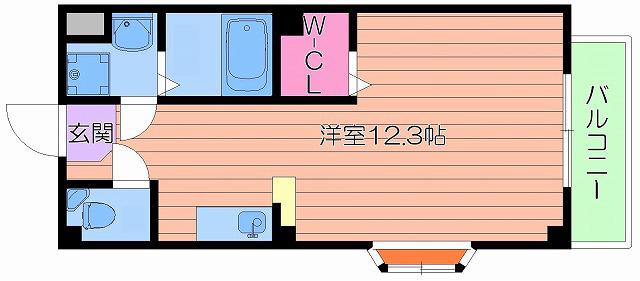 PEARL COURT(ワンルーム/3階)の間取り写真