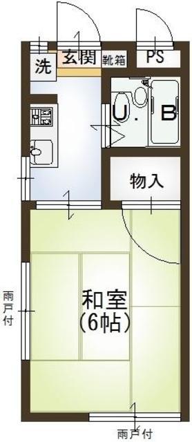 コーポ玉藤(1K/2階)の間取り写真
