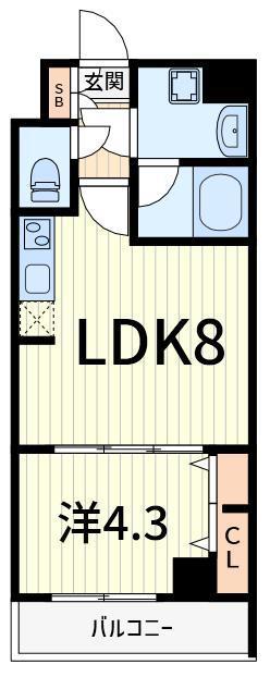 アイルグランデ東京亀有(1LDK/6階)の間取り写真