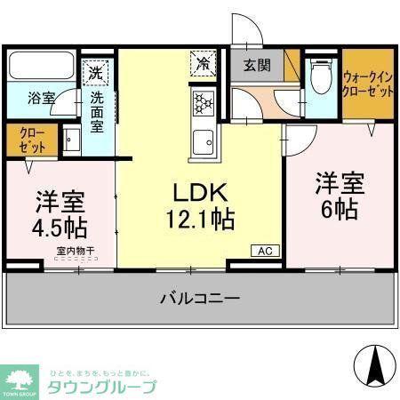 エトワール野田II(2LDK/3階)の間取り写真