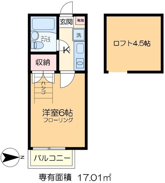オラシオンT(1K/2階)の間取り写真