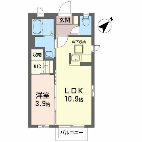 ファイン泉崎(1LDK/1階)の間取り写真