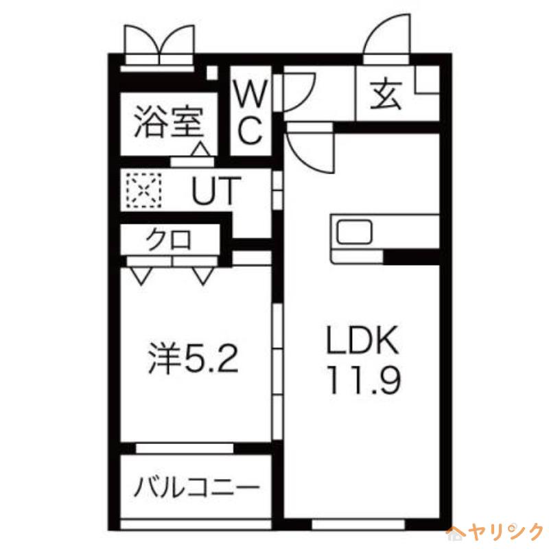 LALALA三幸(1LDK/4階)の間取り写真
