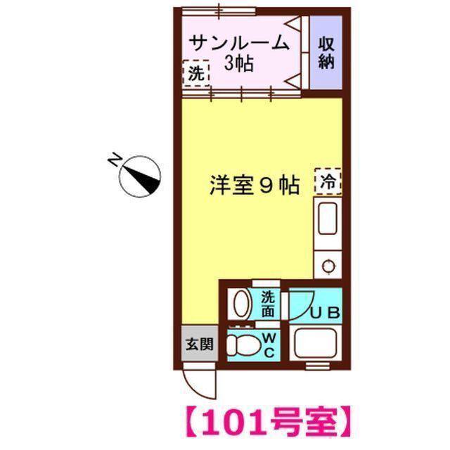 アワハウス(ワンルーム/1階)の間取り写真