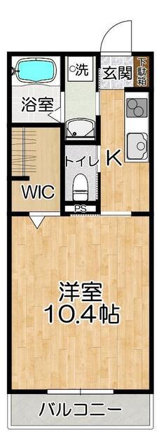 LA・SOCIETE(1K/2階)の間取り写真