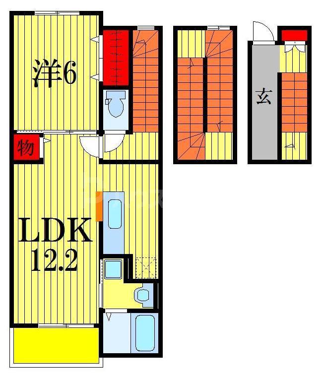 ジーク オルト(1LDK/3階)の間取り写真