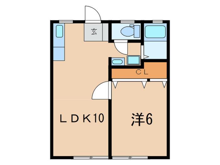 ダンノハイツ(1LDK/2階)の間取り写真