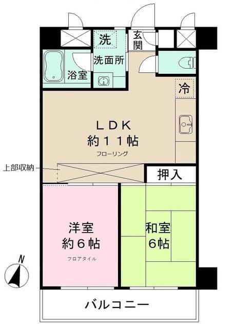 オーベルジュ桐ヶ丘(2LDK/1階)の間取り写真