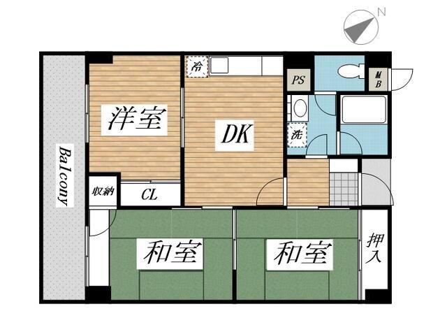 プレアール志徳(3DK/7階)の間取り写真