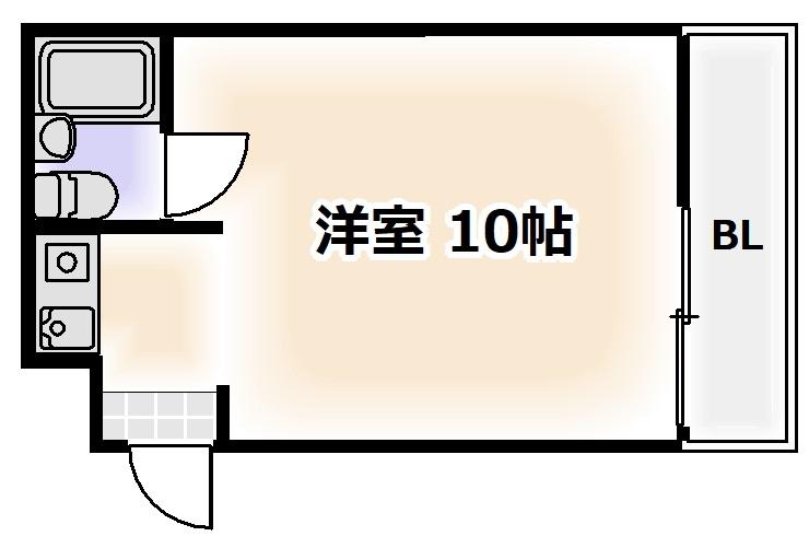 ラシーヌ三明町(ワンルーム/4階)の間取り写真