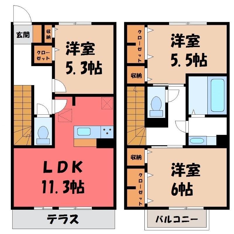 ラグレイト ハイツ(3LDK/1階)の間取り写真