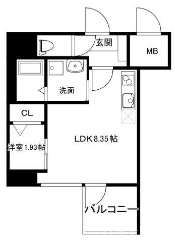 MODERN PALAZZO 平尾(1LDK/6階)の間取り写真