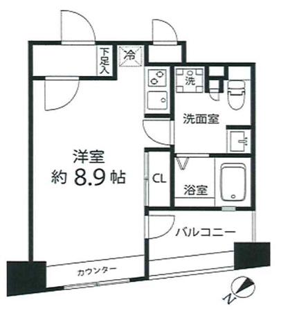 レニール本駒込(ワンルーム/3階)の間取り写真