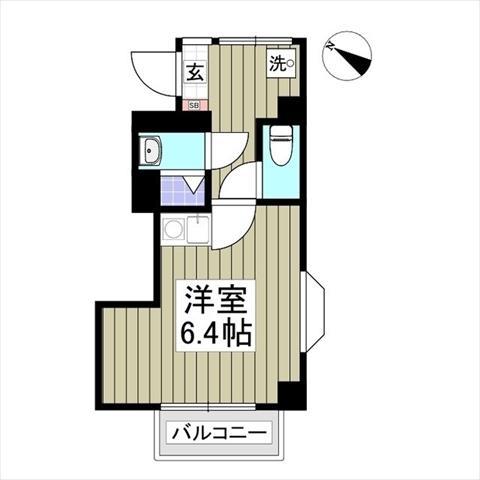 サンハイム菅馬場(ワンルーム/2階)の間取り写真