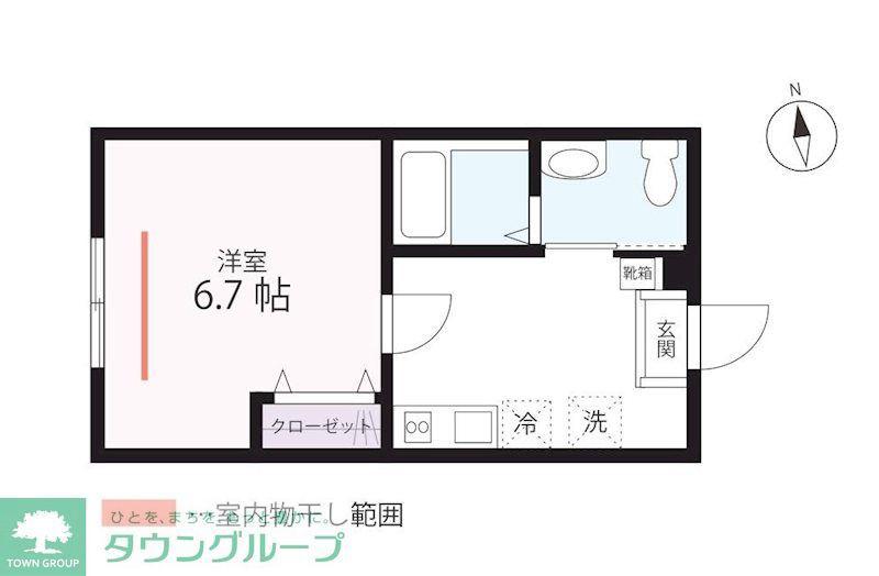 QUIET CRAB HOUSE MIX 保土ヶ谷A号棟(1K/1階)の間取り写真