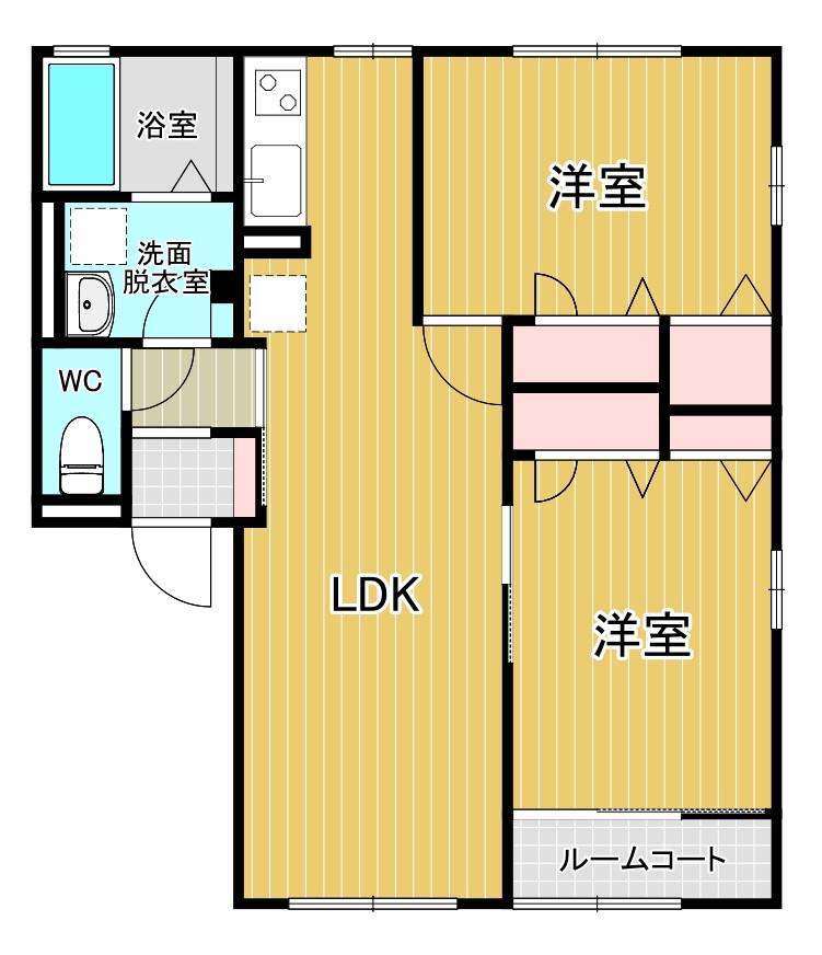 エコフラット(2LDK/2階)の間取り写真