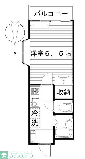 けやきパーク文京町(1K/2階)の間取り写真