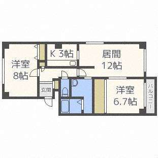 グランディスN31(2LDK/3階)の間取り写真