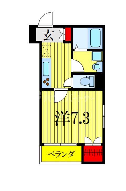 ESPOIR SASAKI(1K/1階)の間取り写真