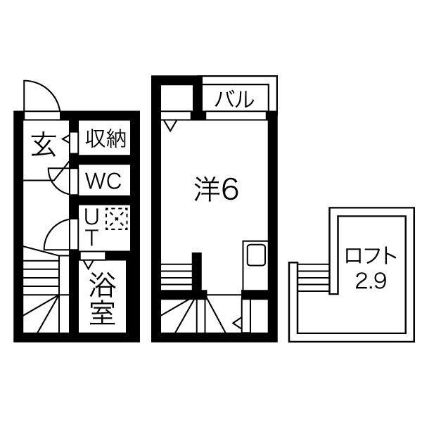 ルークス名古屋(ワンルーム/1階)の間取り写真