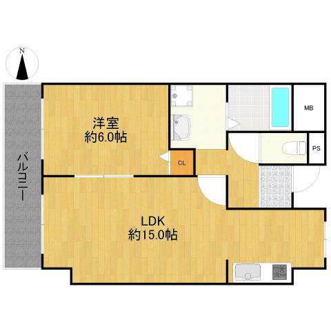 レクシア野崎(1LDK/3階)の間取り写真