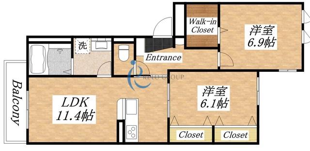 カーサフェリーチェ(2LDK/2階)の間取り写真