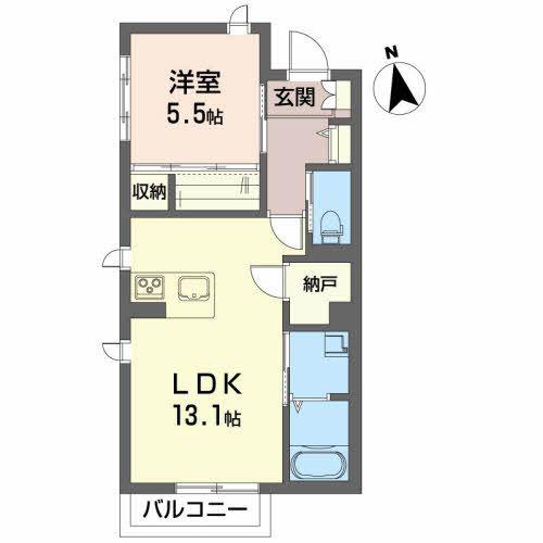 プランドール・アイII(1LDK/2階)の間取り写真