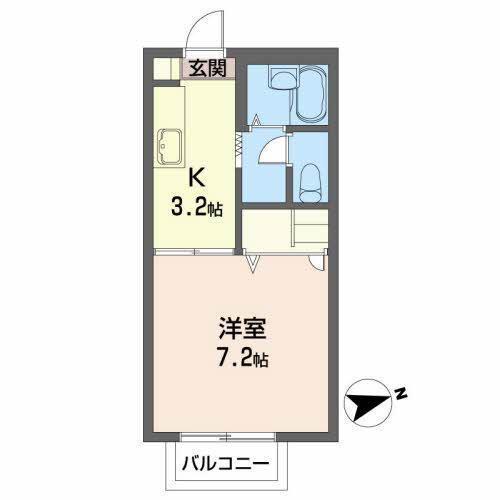 エトワール七日町(1K/1階)の間取り写真