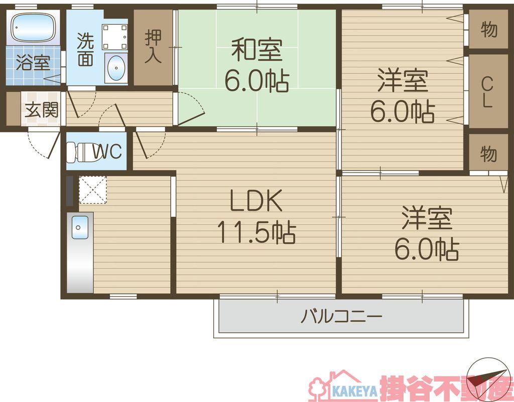 パークハイム前田(3LDK/2階)の間取り写真