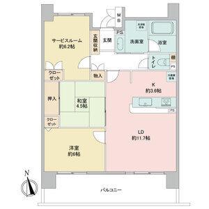 スクエア名古屋港(2SLDK/3階)の間取り写真