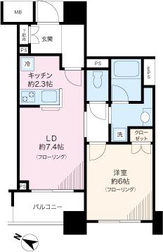 アトラス白山(1LDK/11階)の間取り写真