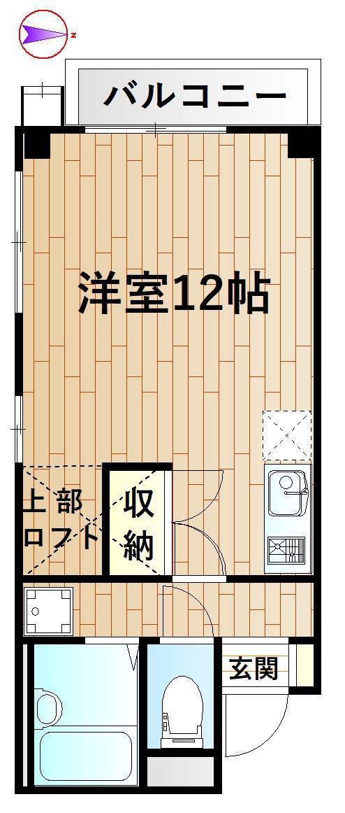 ジュエル元住吉(ワンルーム/2階)の間取り写真