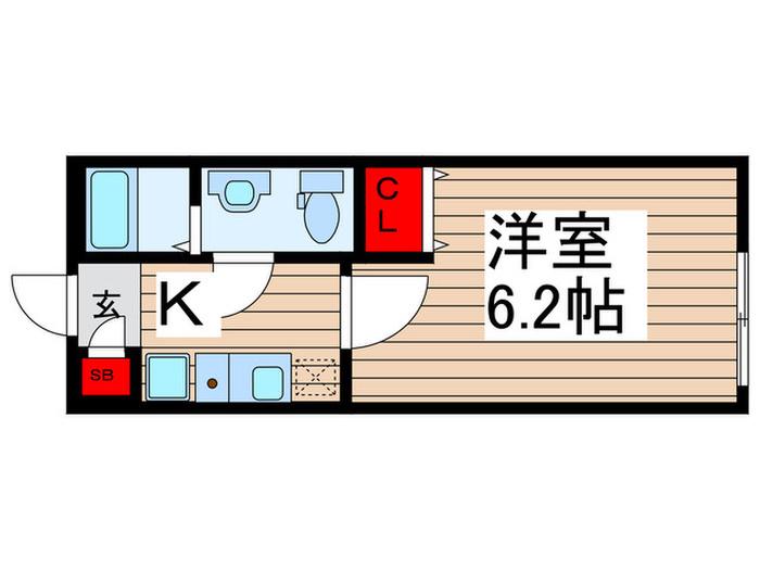 アークシード実籾(1K/1階)の間取り写真