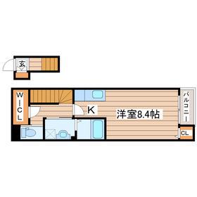 パル木ノ下 A棟(1K/2階)の間取り写真