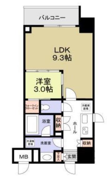 イール馬車道(1LDK/6階)の間取り写真
